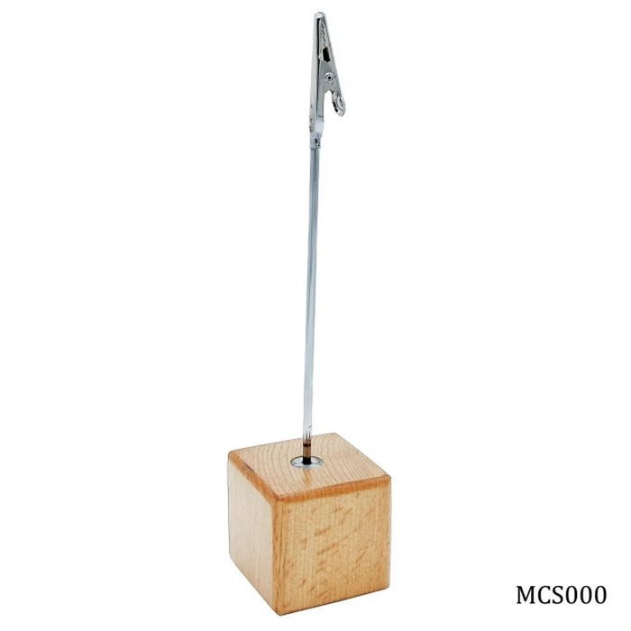 Message  Clip Stand Wooden Base 2x2Inch