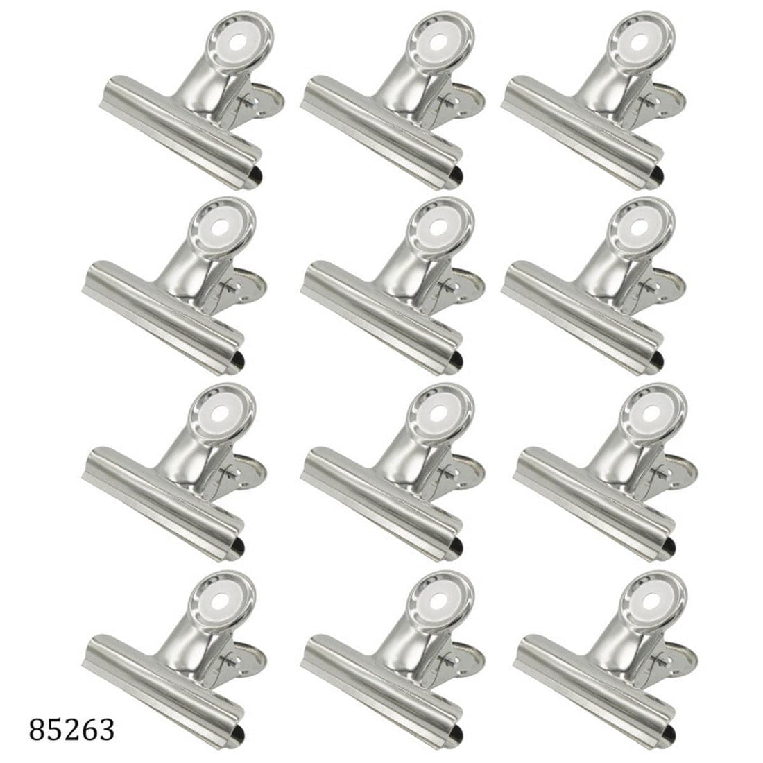 jags-mumbai Clip MightyGrip: 12-Piece Box of Stainless Steel 63mm Round Clips - Secure and Organize with Strength