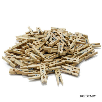 Wooden Clip 30MM 100pcs Small White