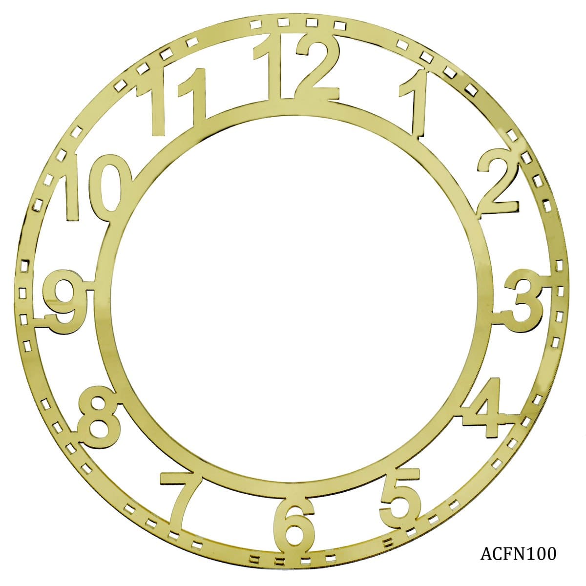 jags-mumbai Clock Making Material Acrylic Clock Frame Numerical Gold 10Inch
