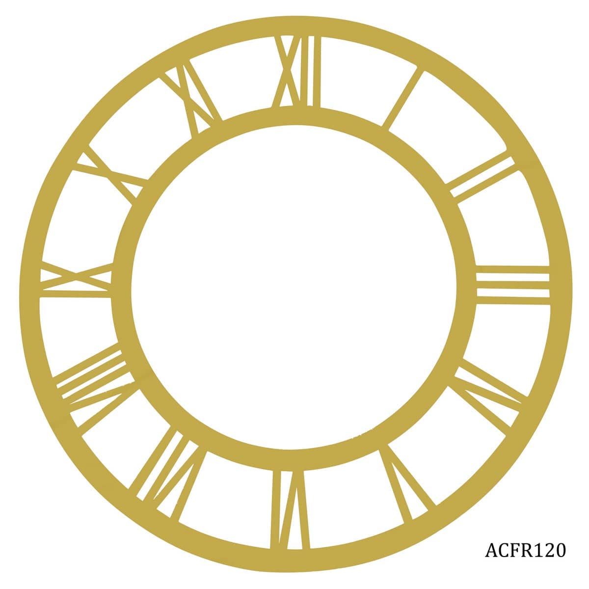 jags-mumbai Clock Making Material Acrylic clock frame Roman Nos Gold 12 inch