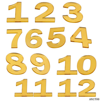 Acrylic Numericals For Clock Gold 12 Pc