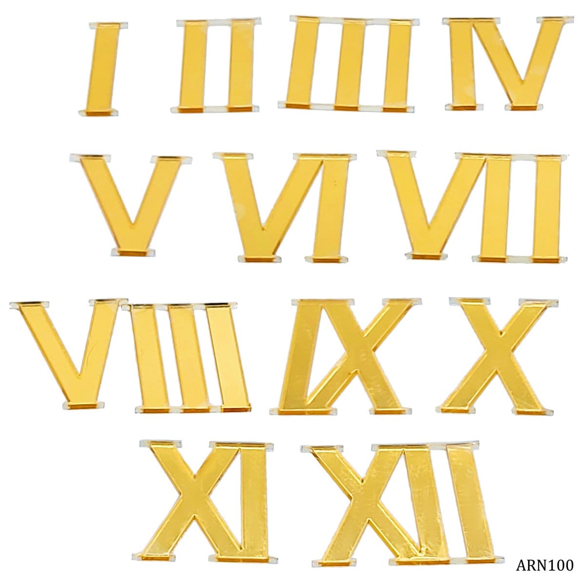 jags-mumbai Clock Making Material Acrylic Roman Number For Clock Gold 12PcSet