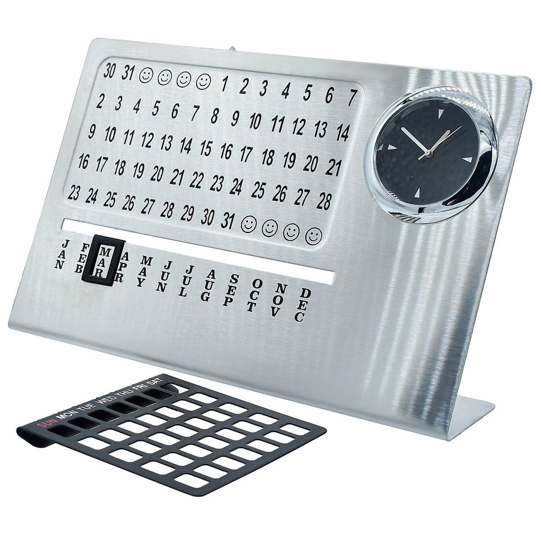 jags-mumbai Clock Making Material Life Time Calendar With Month Clock Silver