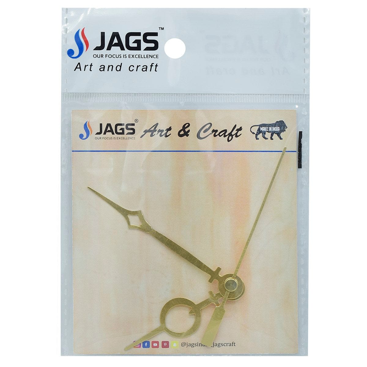jags-mumbai Clock Making Material Small Clock  Hands for DIY Clock Hands- Gold