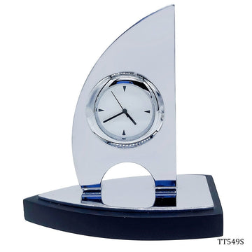 jags-mumbai Clock Making Material Table Top Ship With Clock Silver TT549S