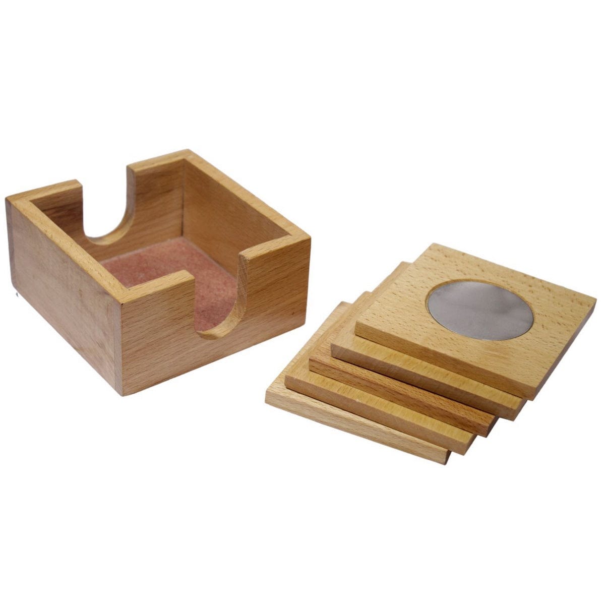 jags-mumbai Coaster Tea Coaster Wooden 6pcs Set Square TC1055S