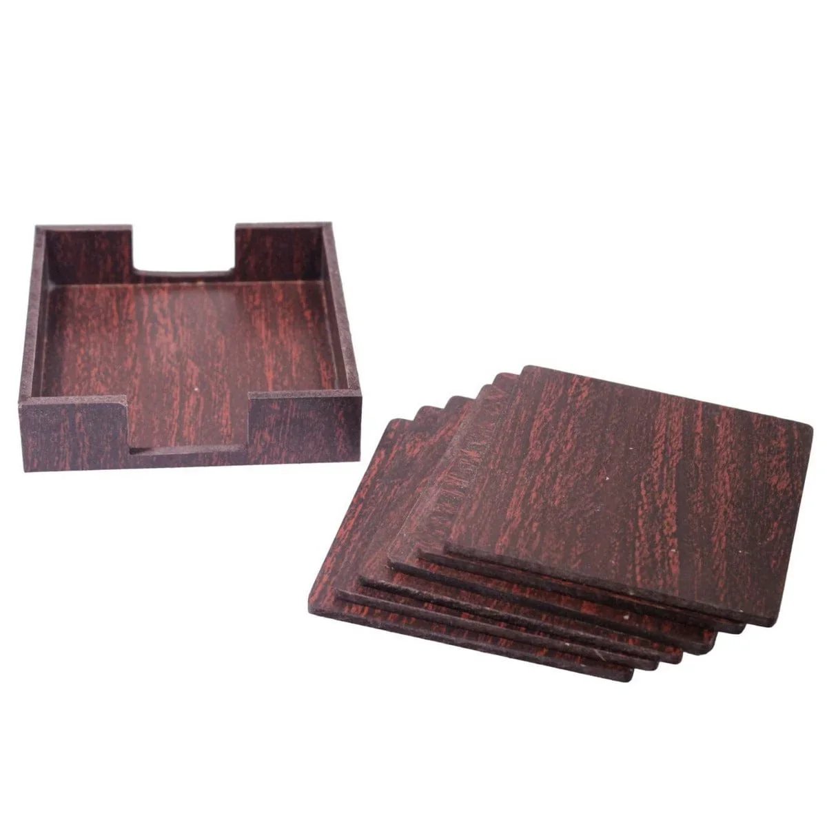 Tea coaster wooden dark brown colour  Size: 9x9 cm, 3 mm Thick