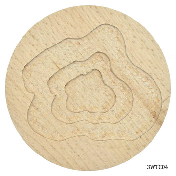 3D Wooden Tea Coaster Round 3WTC04