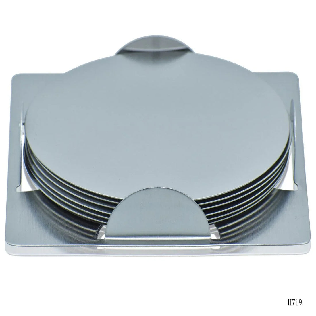 jags-mumbai Coasters Tea Coaster Steel Round 6-Piece Set