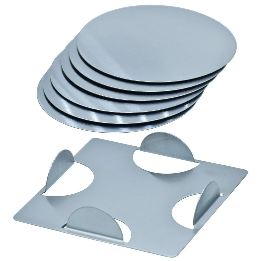jags-mumbai Coasters Tea Coaster Steel Round 6-Piece Set