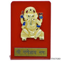 jags-mumbai Corporate Gift set Desktop Top Ganesh Gold With Plate Red