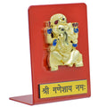 jags-mumbai Corporate Gift set Desktop Top Ganesh Gold With Plate Red