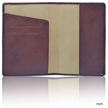 Leatherette Passport Holder Brown