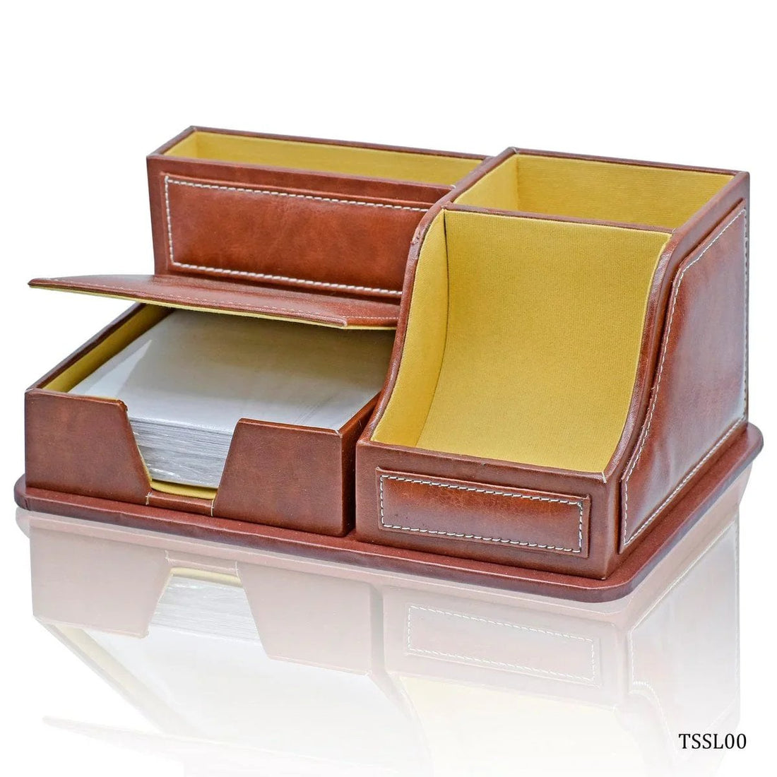 jags-mumbai Corporate Gift set Table Stationery Set Leatherite 4in1 Tan