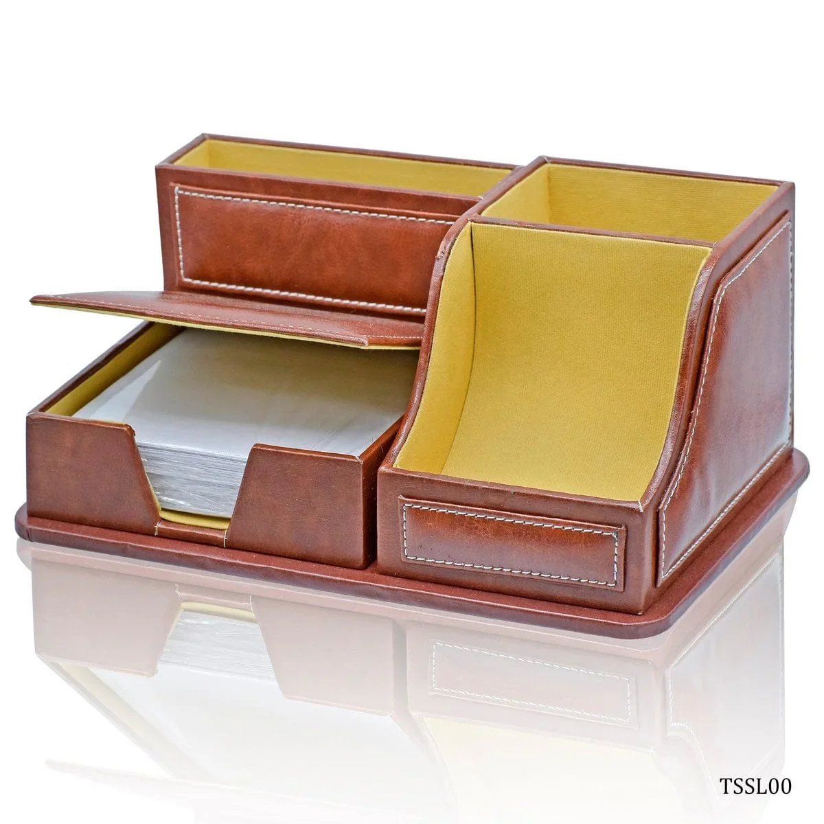 jags-mumbai Corporate Gift set Table Stationery Set Leatherite 4in1 Tan