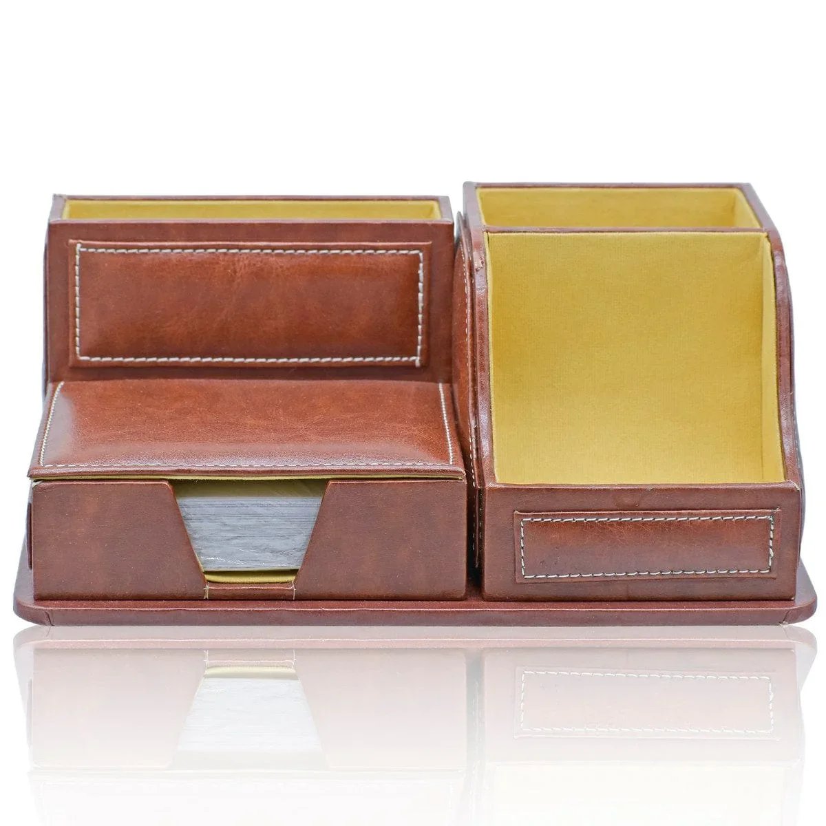 jags-mumbai Corporate Gift set Table Stationery Set Leatherite 4in1 Tan