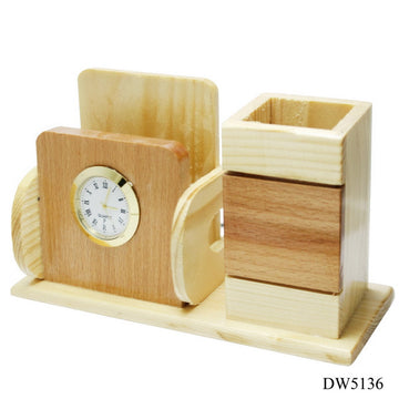 Wooden Table Top With Watch DW5136