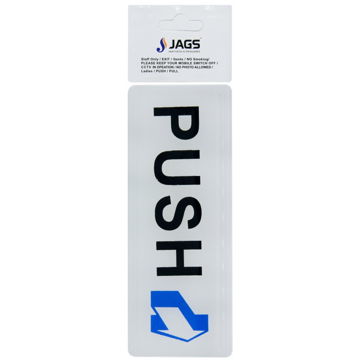 jags-mumbai Corporate Stickers Jags Acrylic Sticker Push Horizantal JAGSACS-2