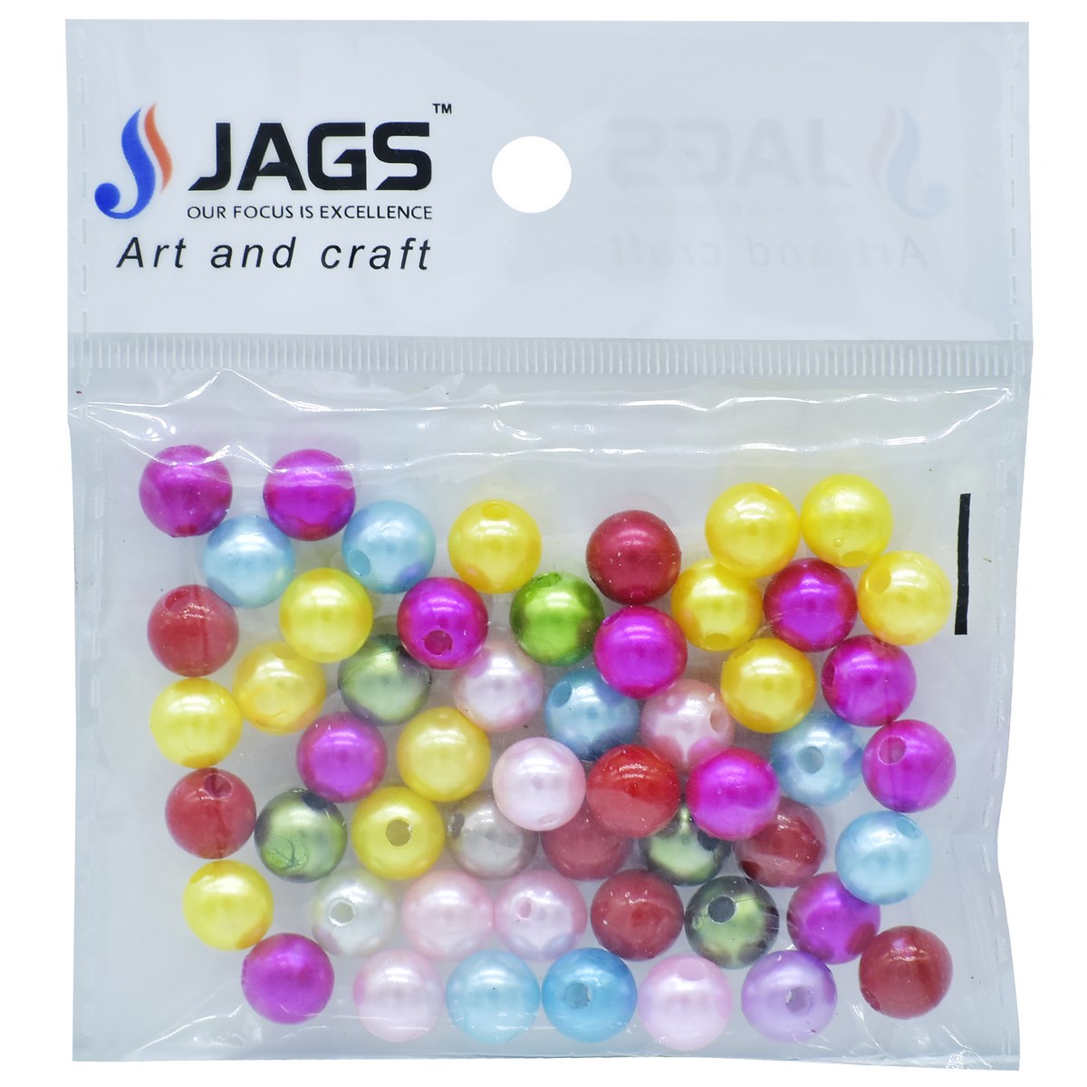 jags-mumbai Craft Accessories Jags Craft Beads Multi Colour 25gm 12MM CPMC-5