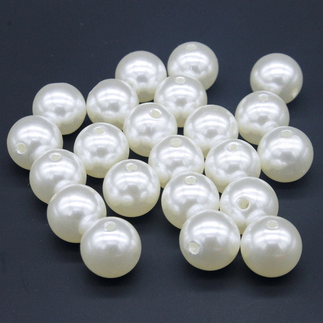 jags-mumbai Beads Jags Craft Beads Pearl Colour 14mm 25gm CPM-5