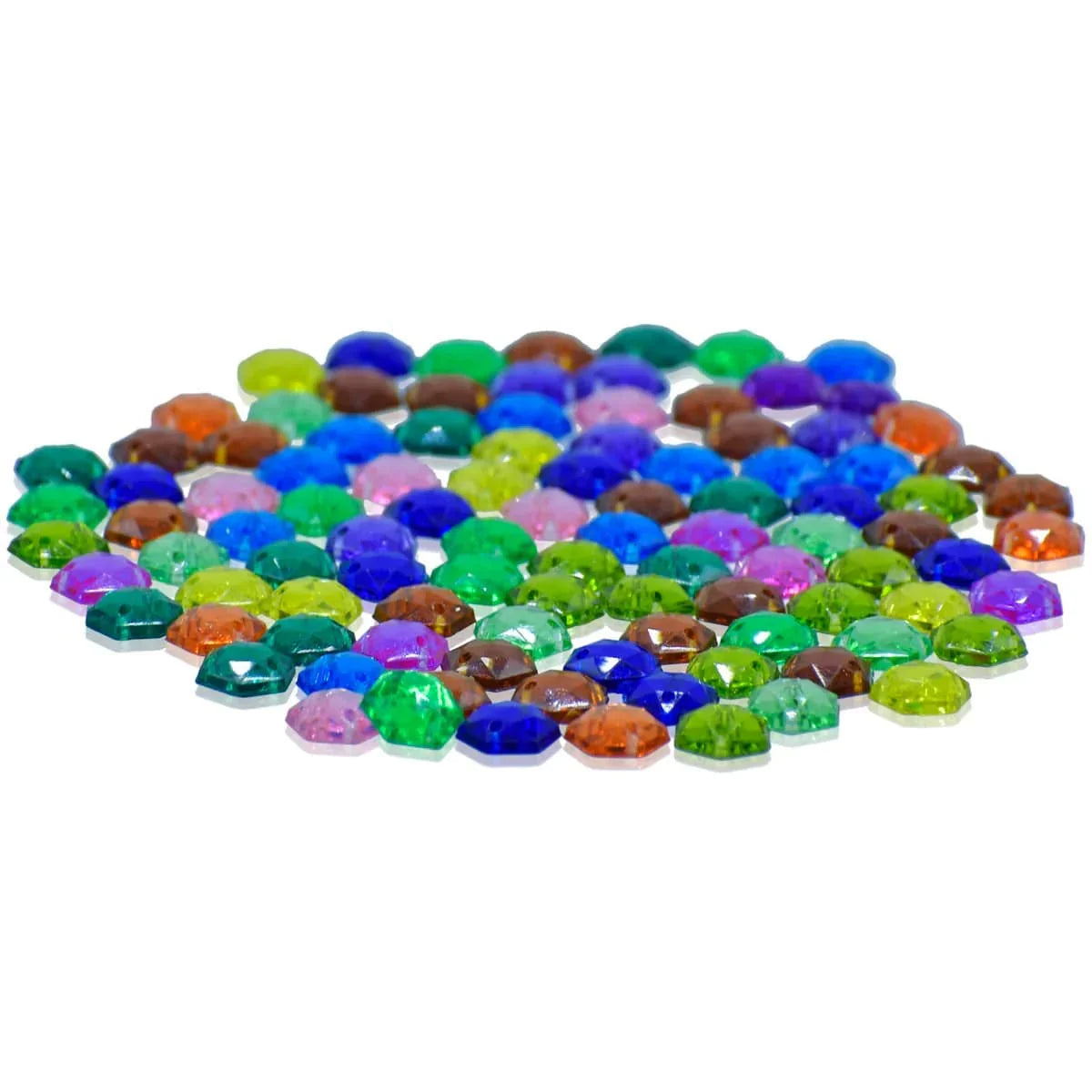 jags-mumbai Craft Accessories Jags Kundan Stone With Hole Hexagon 10Gms 8MM JKSR22