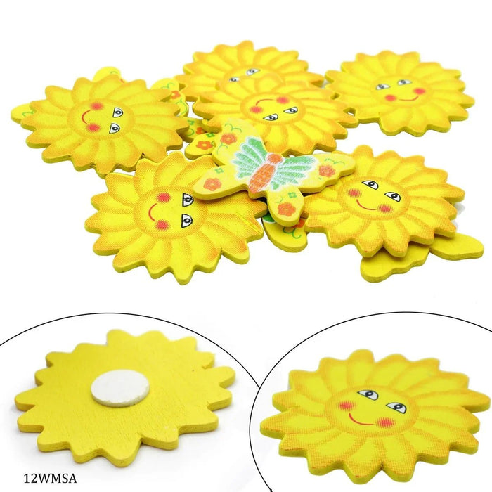 Wooden Mix Sun And Butter Cut Out 12pcs