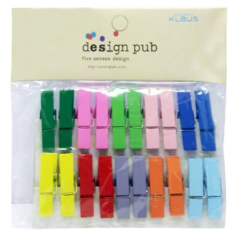 jags-mumbai Decorative Photo Frames Wooden Clip 20pcs Medium Color 004545C