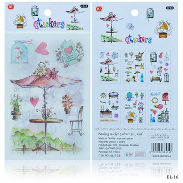 jags-mumbai Decorative Stickers Journal Stickers | Craft Stickers | Decorative Stickers | Summer Season Mix Design (6Pcs)