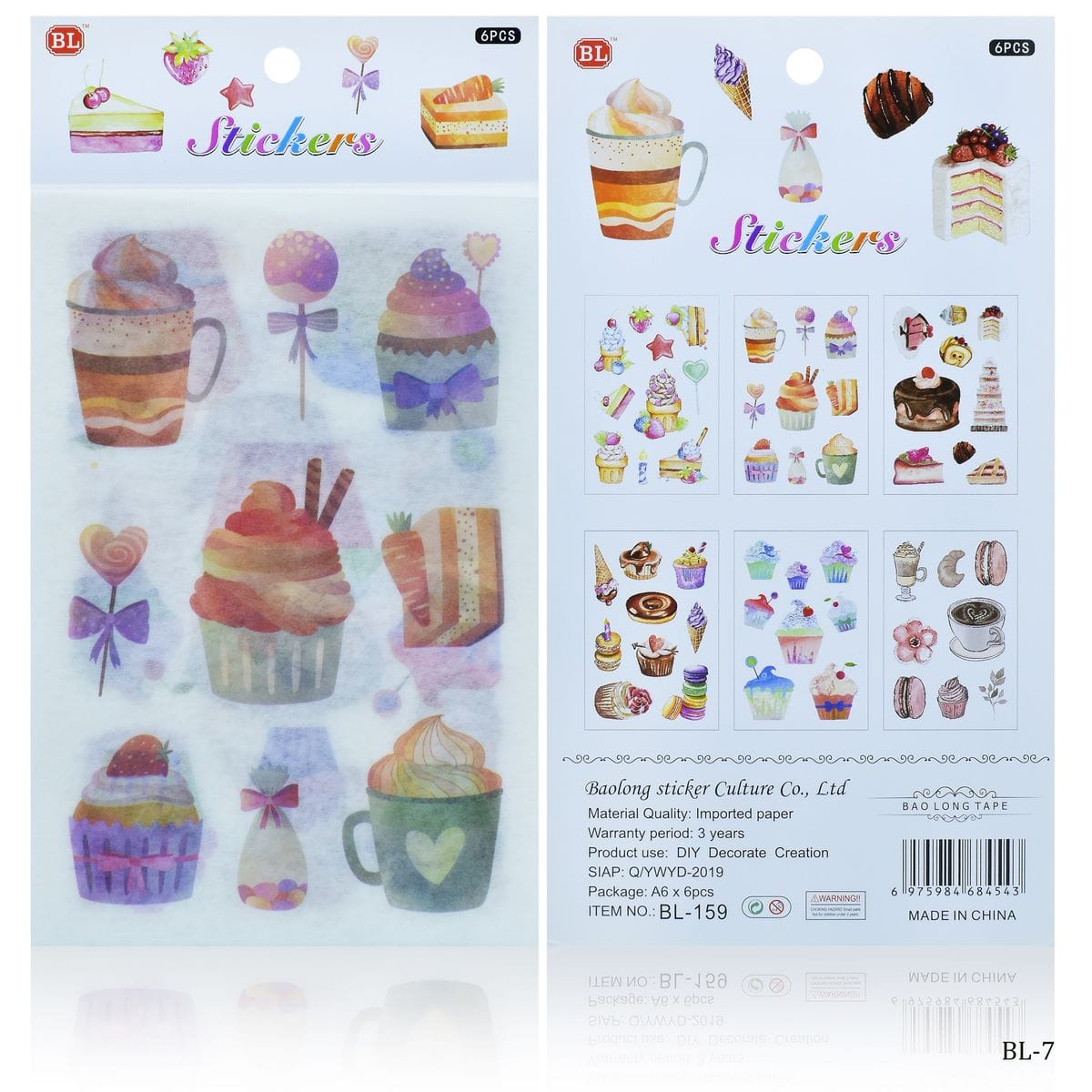 jags-mumbai Decorative Stickers Journal Stickers | Craft Stickers | Decorative Stickers | Summer Season Mix Design (6Pcs)