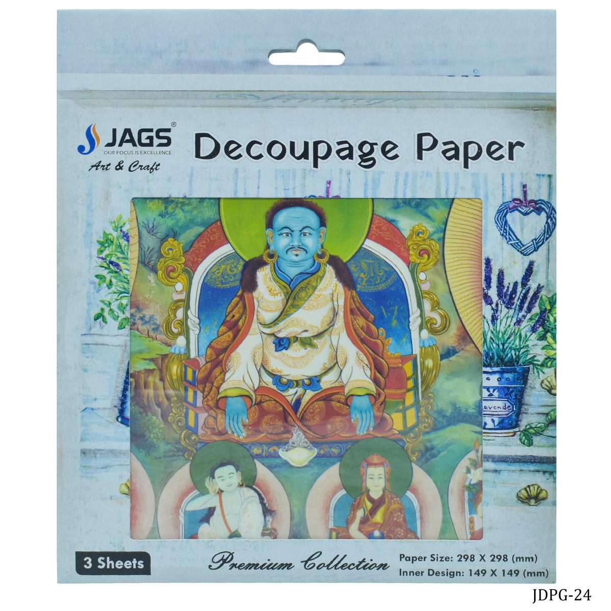 jags-mumbai Decoupage Jags Decoupage Paper Chinese Zambala BuddhaJDPG-24