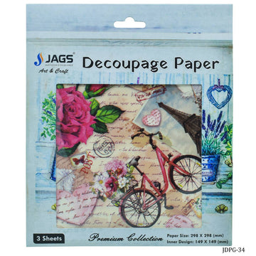 jags-mumbai Decoupage Jags Decoupage Paper Rose With Post JDPG-34