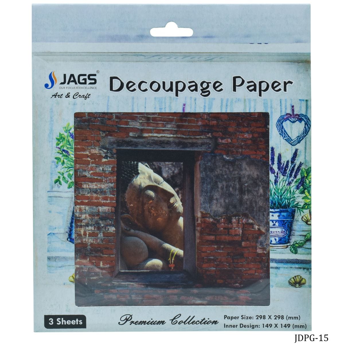 jags-mumbai Decoupage Jags Decoupage Paper V Window Budha JDPG-15