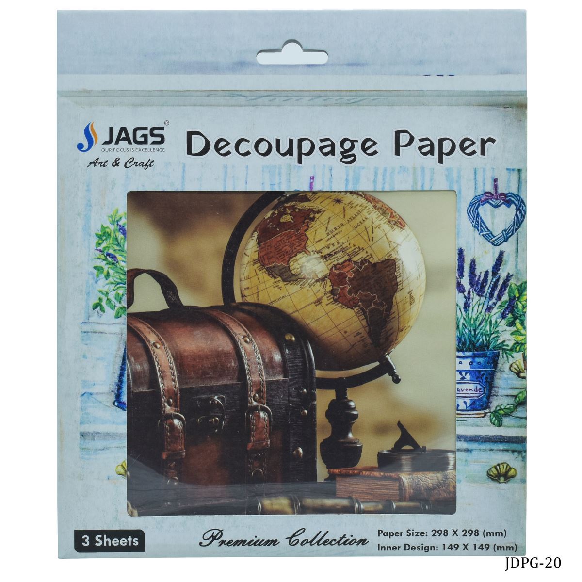 jags-mumbai Decoupage Jags Decoupage Paper Vintage Glob Box JDPG-20
