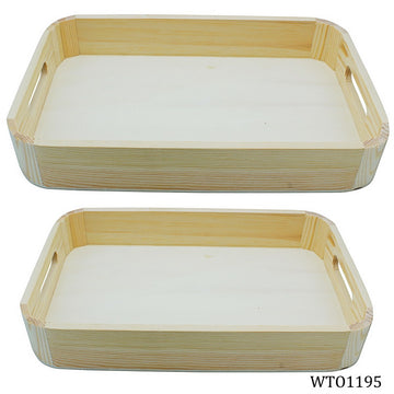 Wooden Decoupage Tray Ovel 2pcs Set