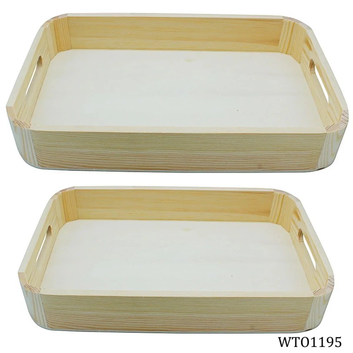 jags-mumbai Decoupage Wooden Decoupage Tray Ovel 2pcs Set