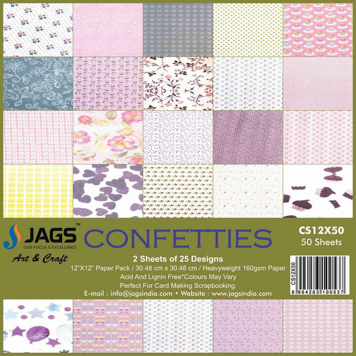 Designer Paper Pack for Scrapbooking and Greeting Cards 12x12 Inches