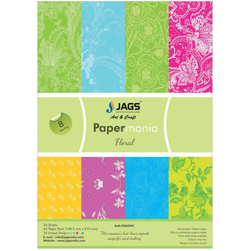 Scrapbooking paper packs ,printed greeting papers of Paper Jags A5 Floral-8D FLEA5X24
