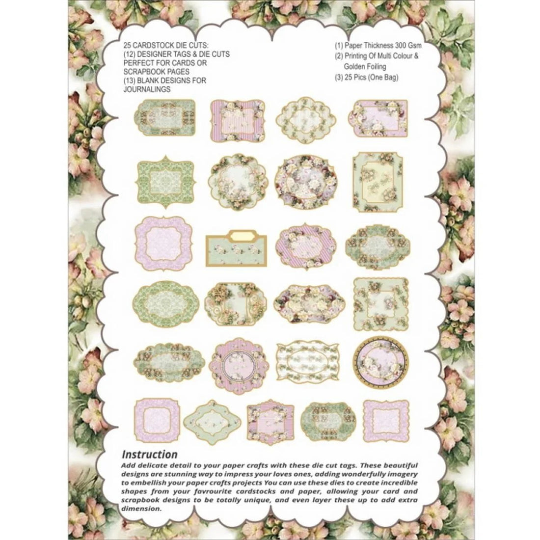jags-mumbai Dies Die Cut & Tags (Floral Collection)