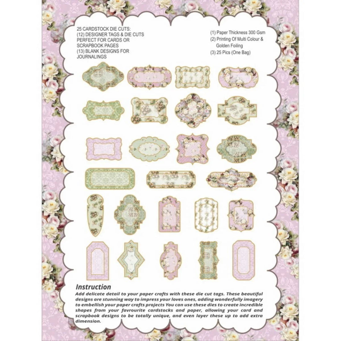 jags-mumbai Dies Die Cut & Tags (Floral Collection)