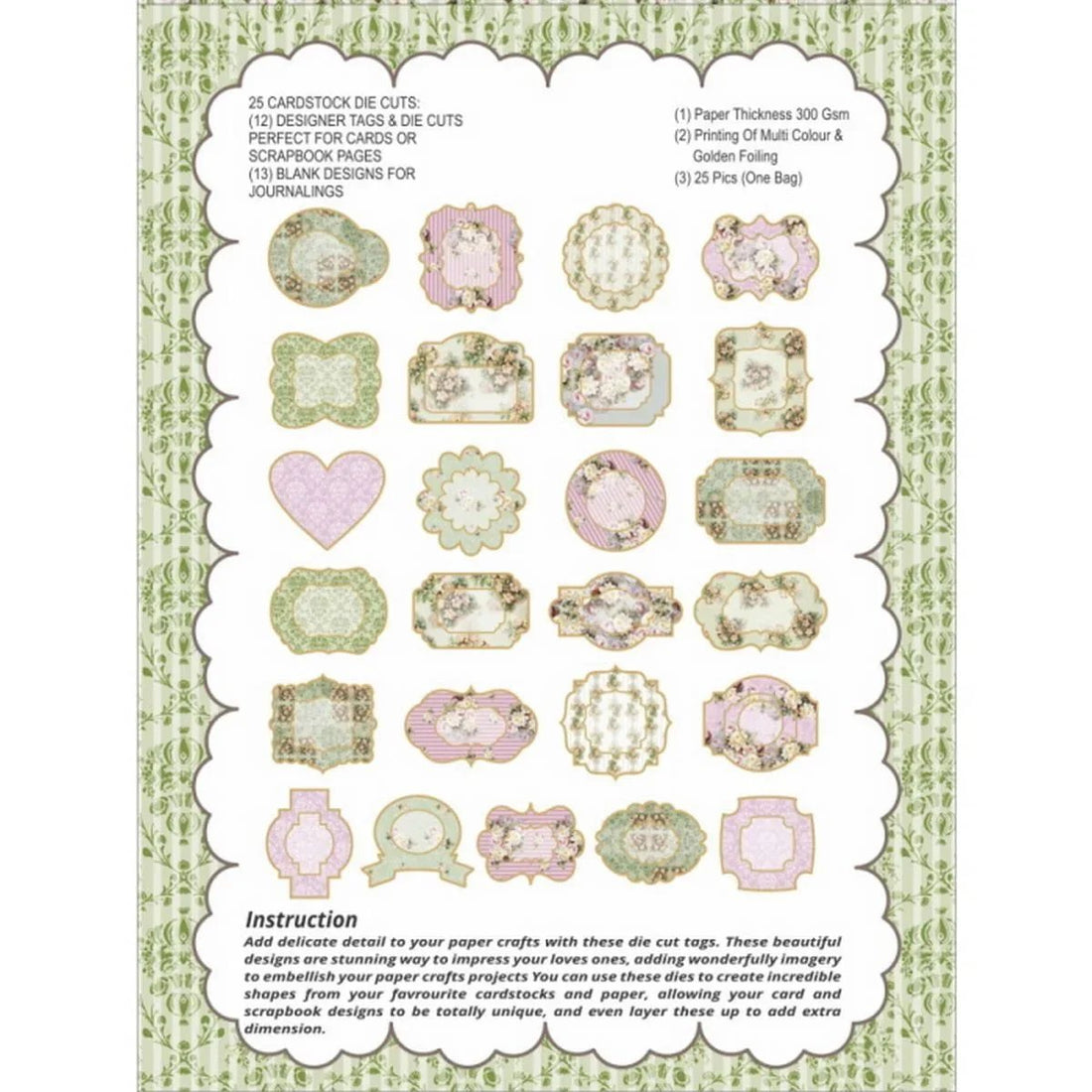 jags-mumbai Dies Die Cut & Tags (Floral Collection)