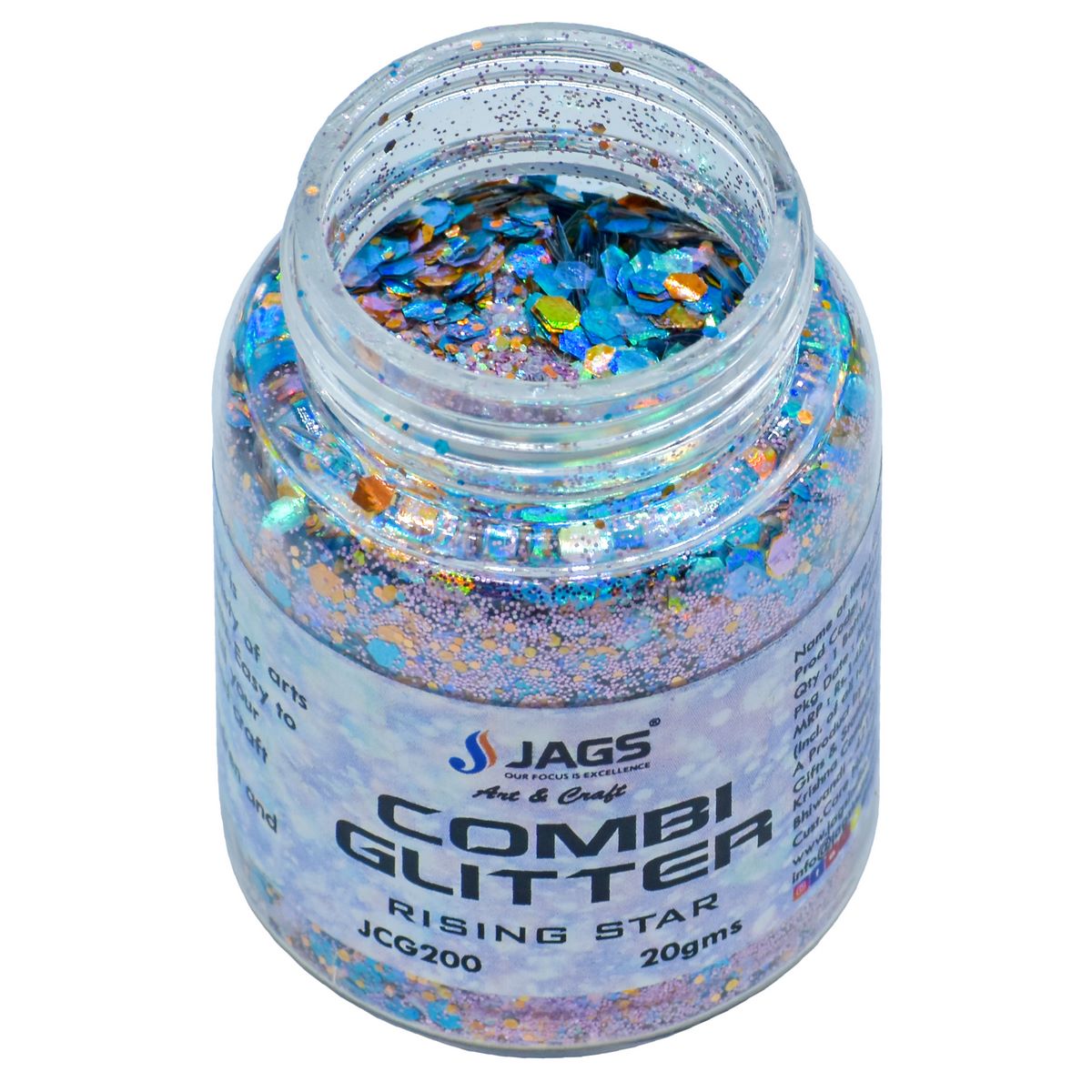 jags-mumbai DIY Sequins Jags Combi Glitter 6 Pcs Set (1No) Mix Colour JCG6P-1