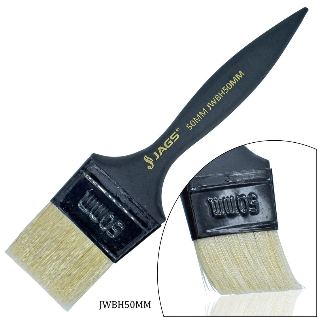 jags-mumbai Drawing Brushes & Holders Jags Wash Brush Hog Bristle Black Handle 50MM JWBH50MM