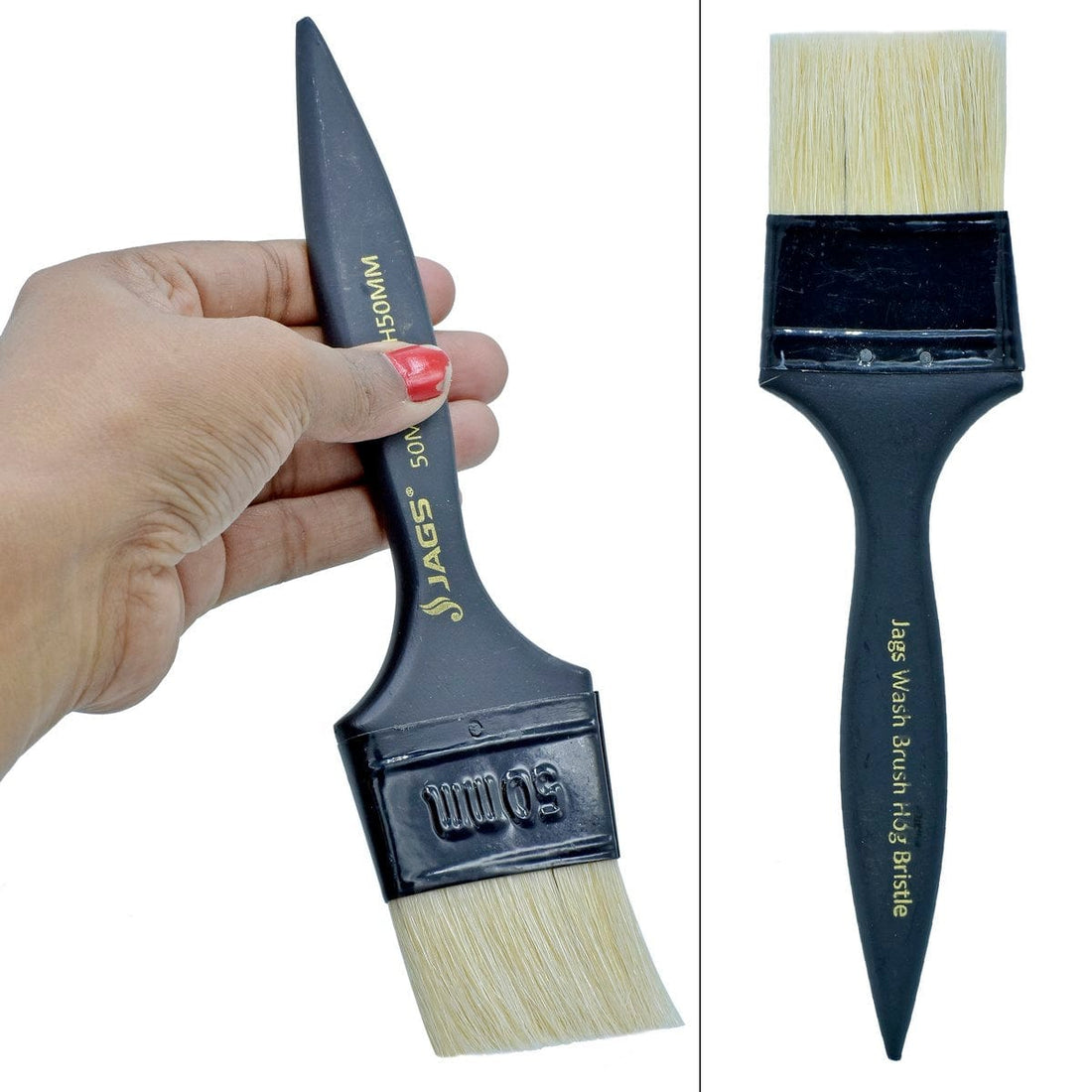 jags-mumbai Drawing Brushes & Holders Jags Wash Brush Hog Bristle Black Handle 50MM JWBH50MM