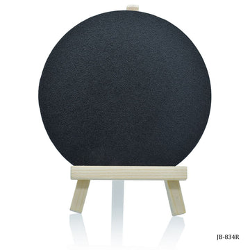 Wooden Mini Black Board Round With Easel