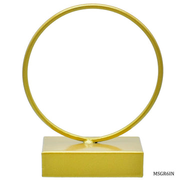 Elegant Gold Round Metal Stand - 6 Inch Diameter, Contain 1 Unit