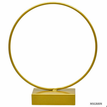 Glamorous Gold Round Metal Stand - 8 Inch Diameter, Contain 1 Unit