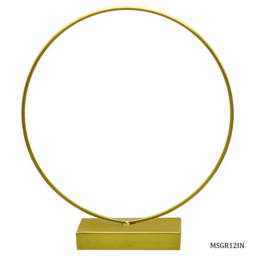 jags-mumbai Easel Luxurious Gold Round Metal Stand - 12 Inch Diameter, Contain 1 Unit