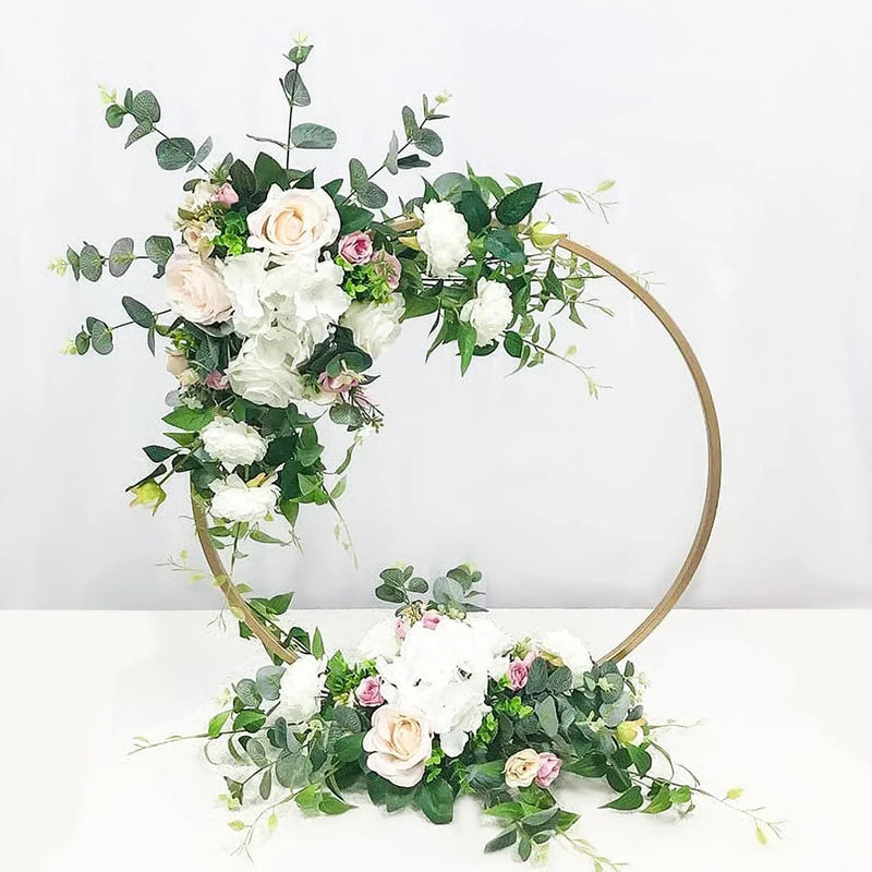 jags-mumbai Easel Luxurious Gold Round Metal Stand - 12 Inch Diameter, Contain 1 Unit