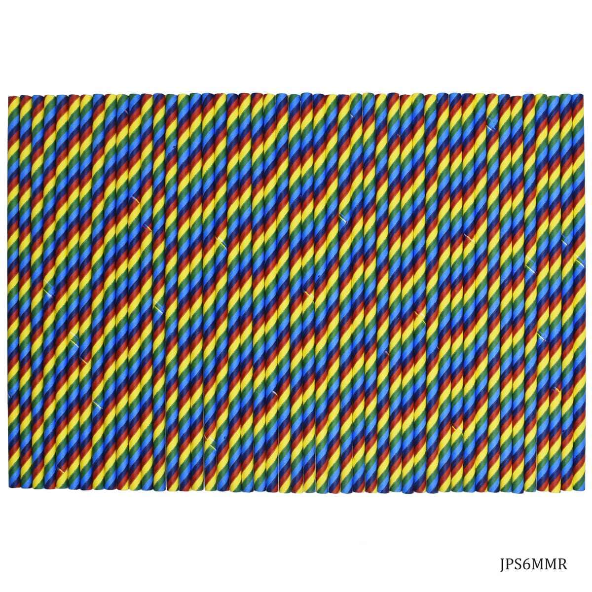 jags-mumbai Emboss material Jags Decorative Pipe 50Pcs Paper Straw Rainbow